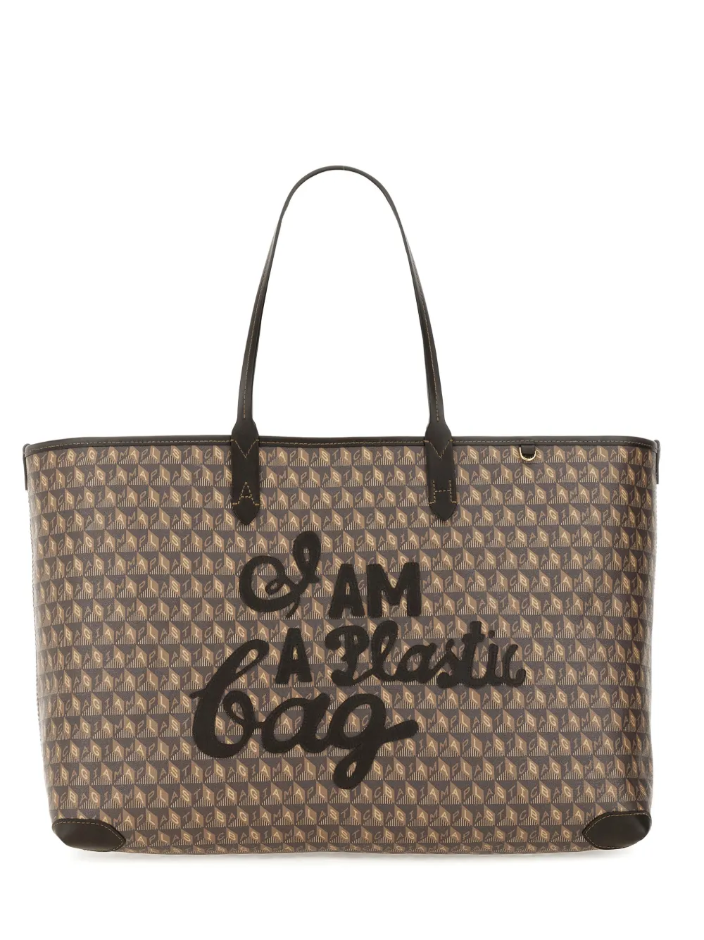Anya Hindmarch patterned top-handle shoulder bag - Bruin