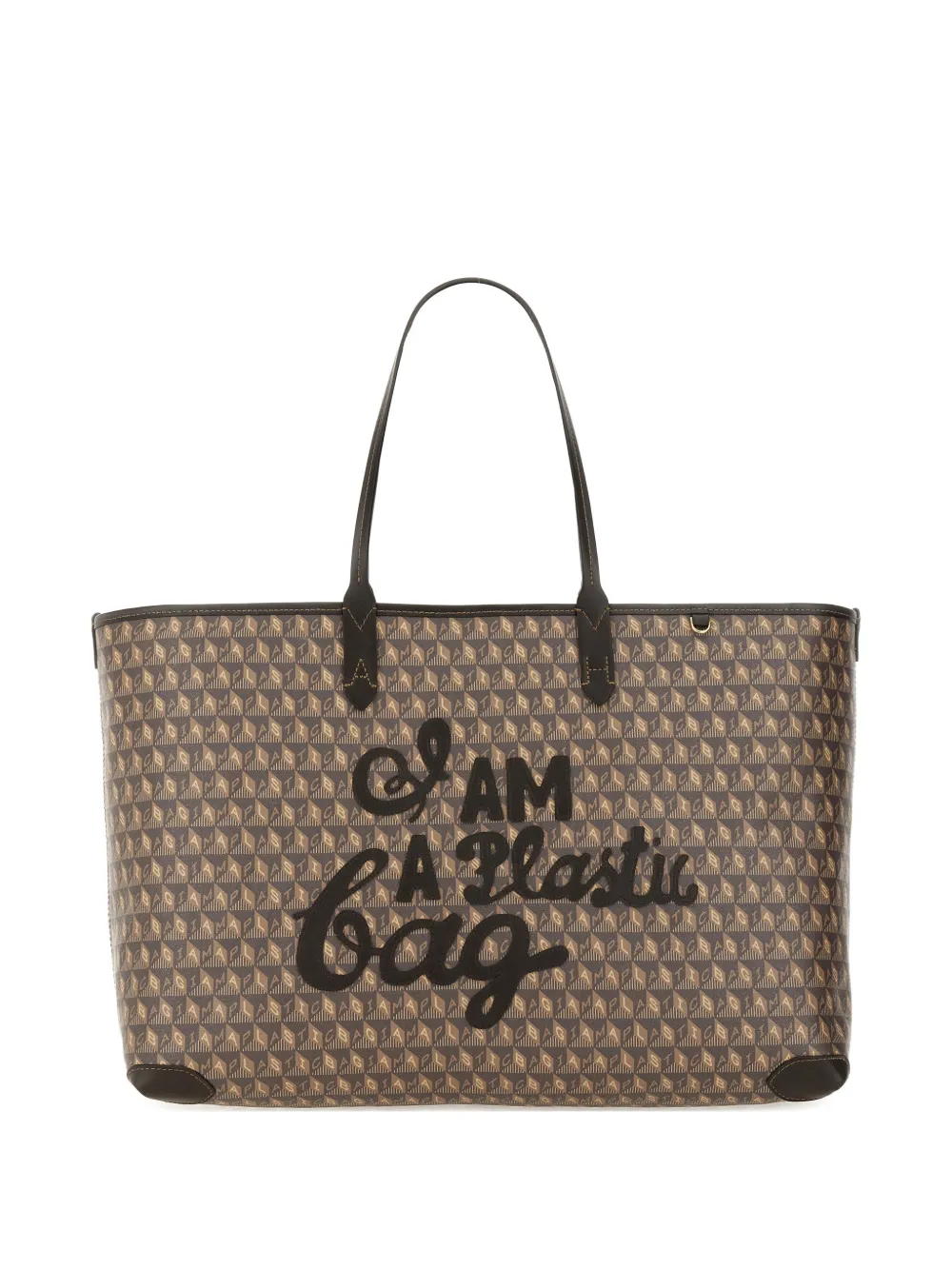 Anya Hindmarch Patterned Top-handle Shoulder Bag In Brown