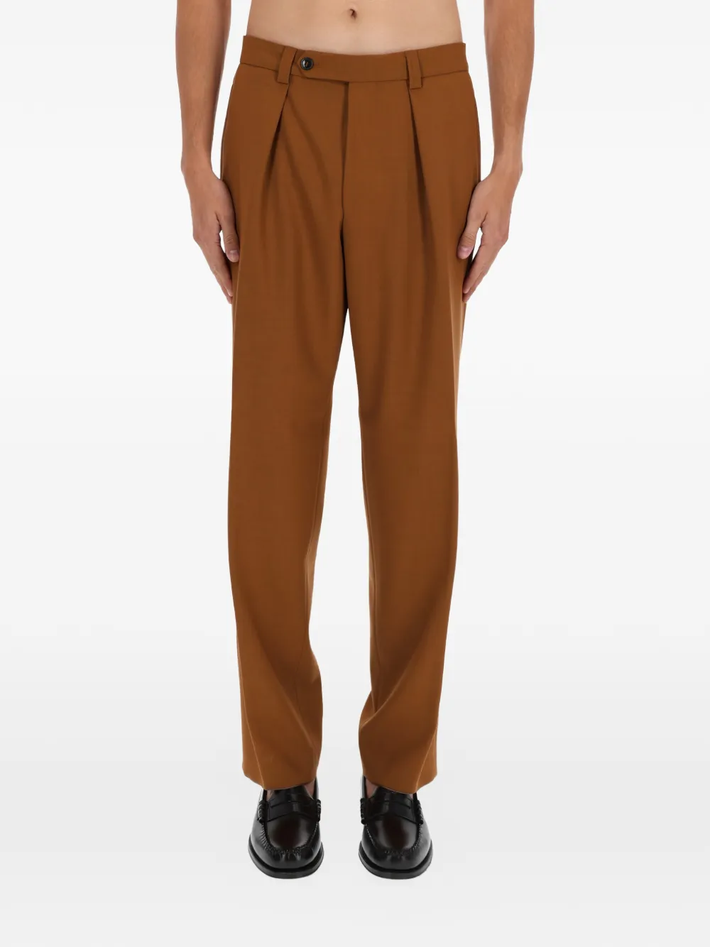 BOSS pleated trousers - Marrone
