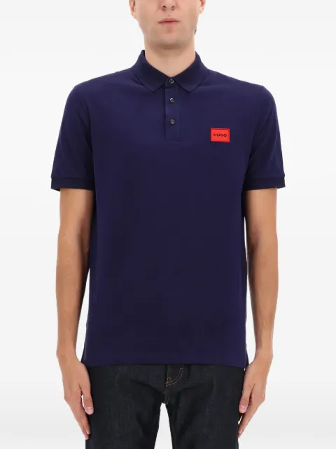 HUGO logo-patch polo shirt