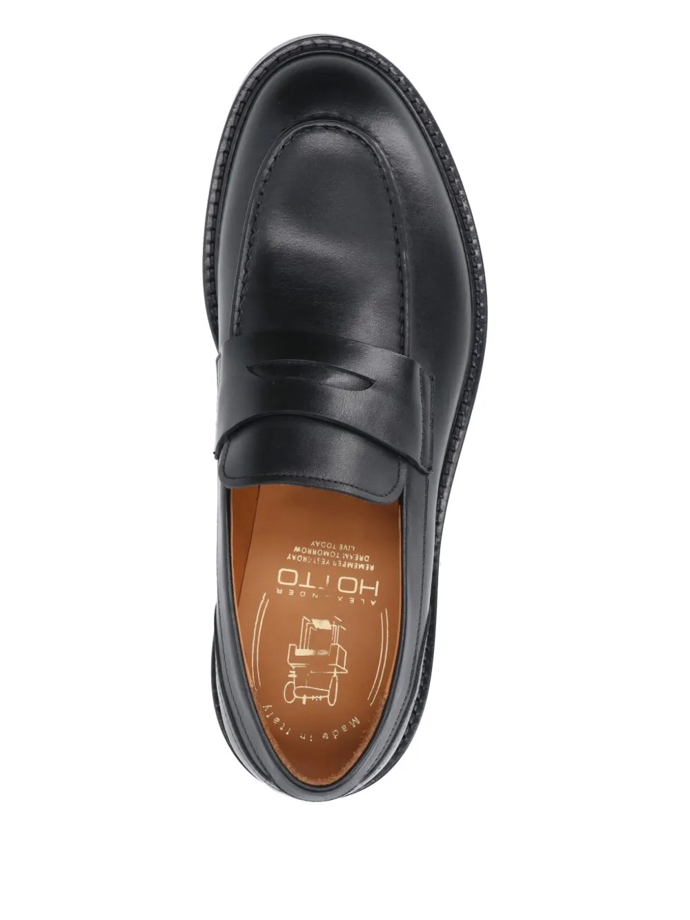 Alexander Hotto Leren penny loafers Zwart