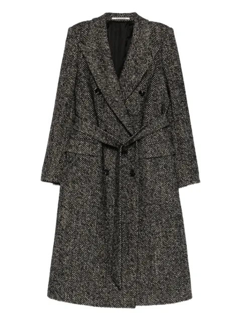 Tagliatore herringbone double-breasted coat