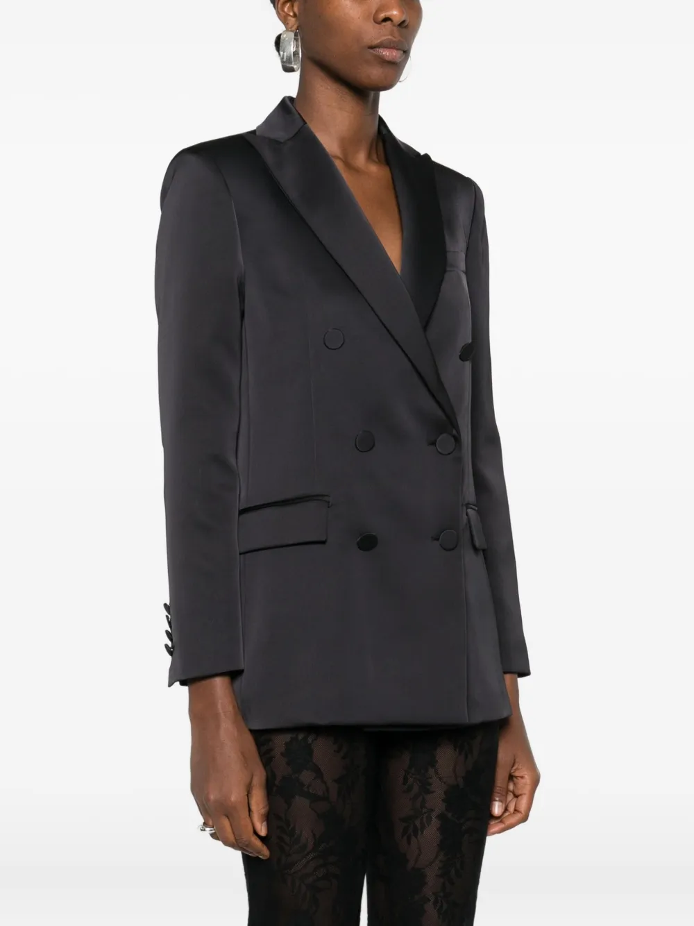 Blanca Vita Blazer met dubbele rij knopen Zwart