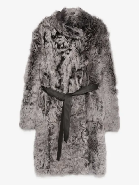 Yves Salomon belted shearling coat