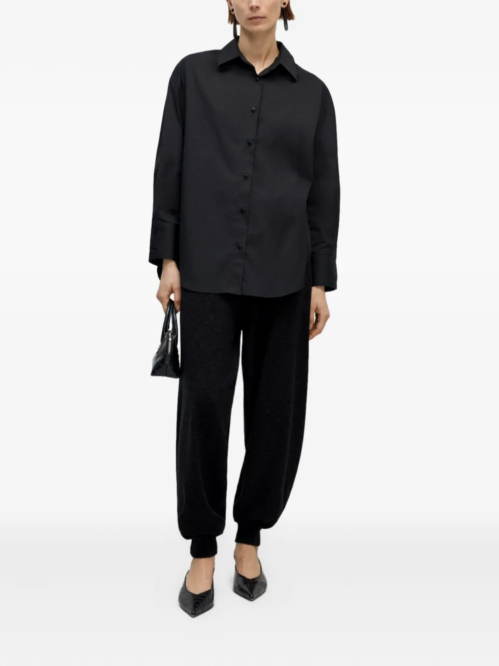 Cordera Cotton Knit Trousers In Black