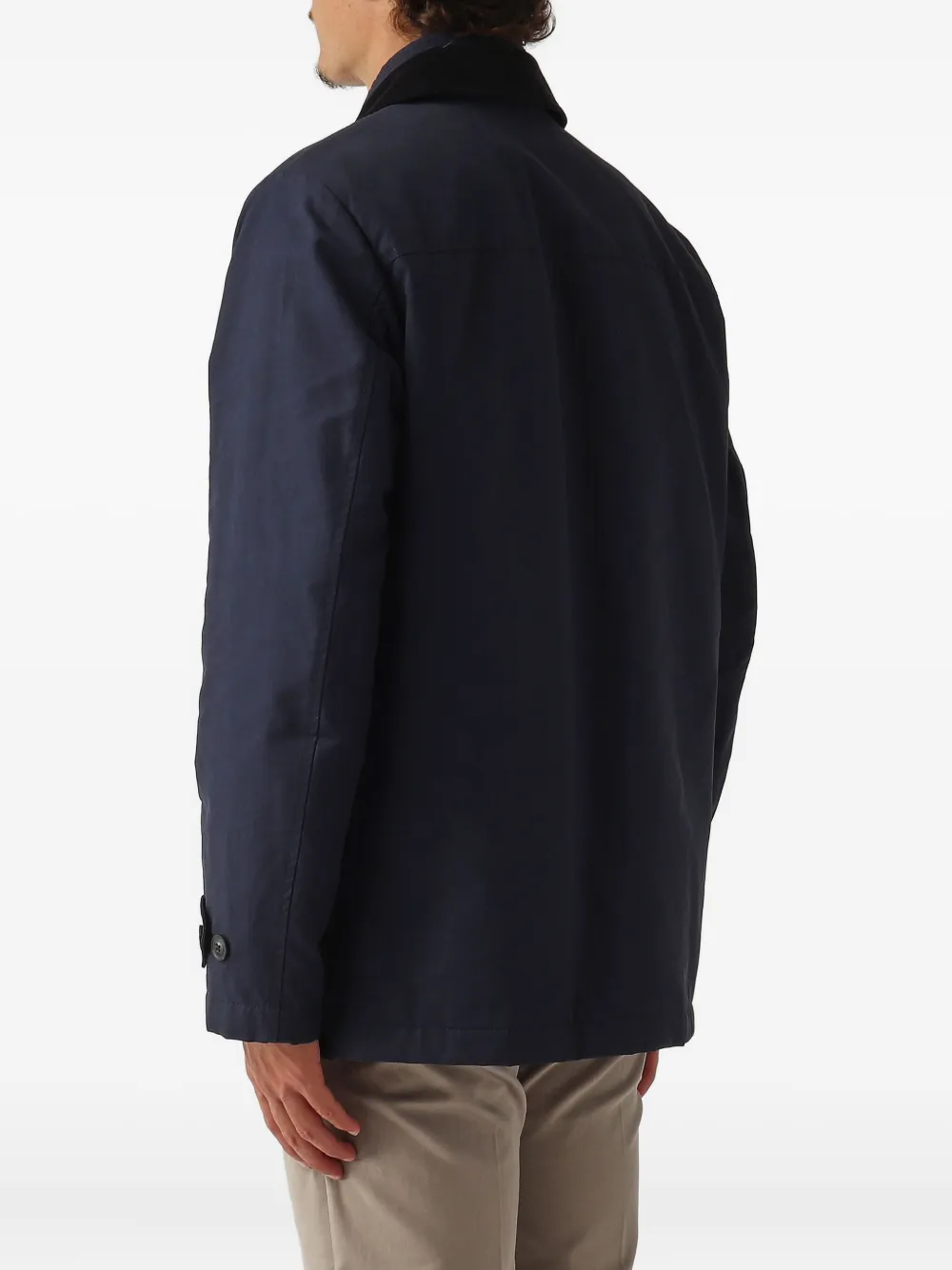 Fay Country Morning Regular-fit Corto In Faille Di Cotone E Nylon Con Trattamento Antigoccia. Collo In V In Blue