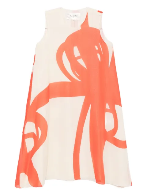 Rue Du Mail 2000s printed silk midi dress