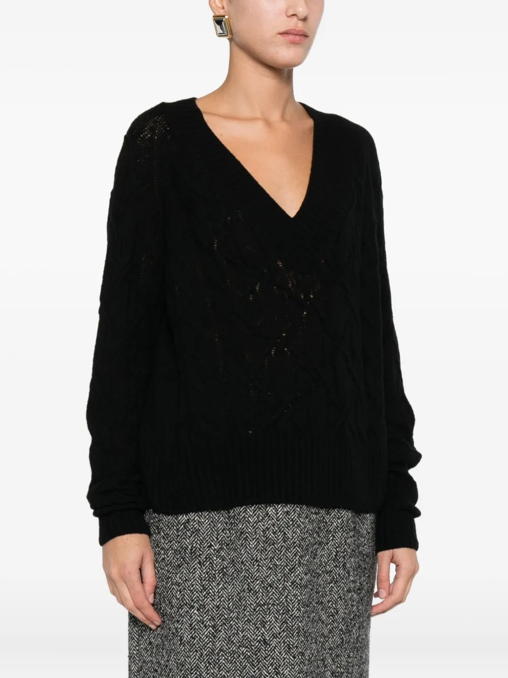 Ermanno Scervino Textured Sweater In Black