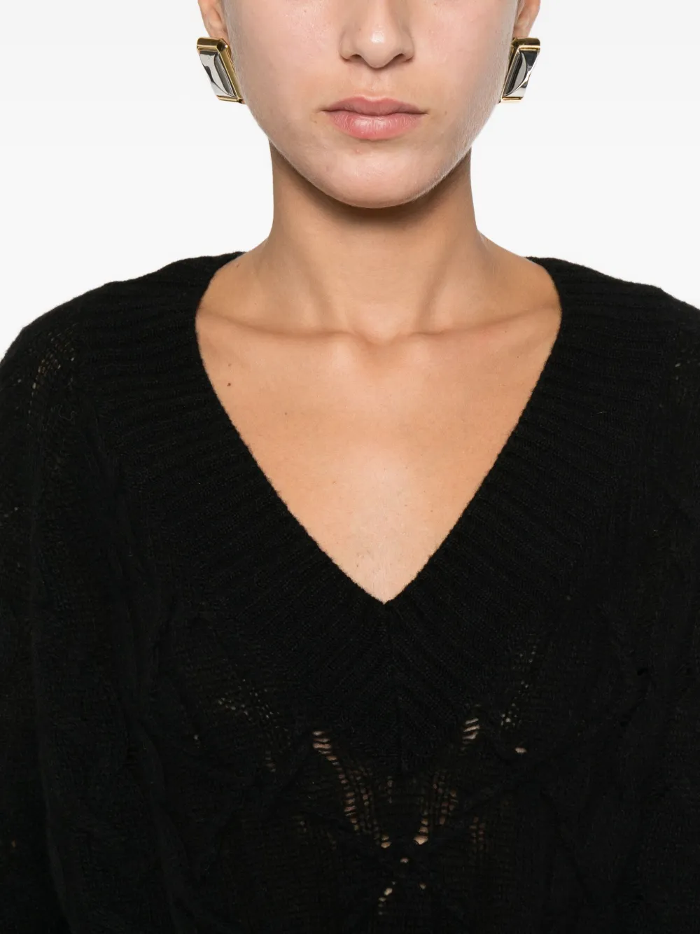 Ermanno Scervino Textured Sweater In Black