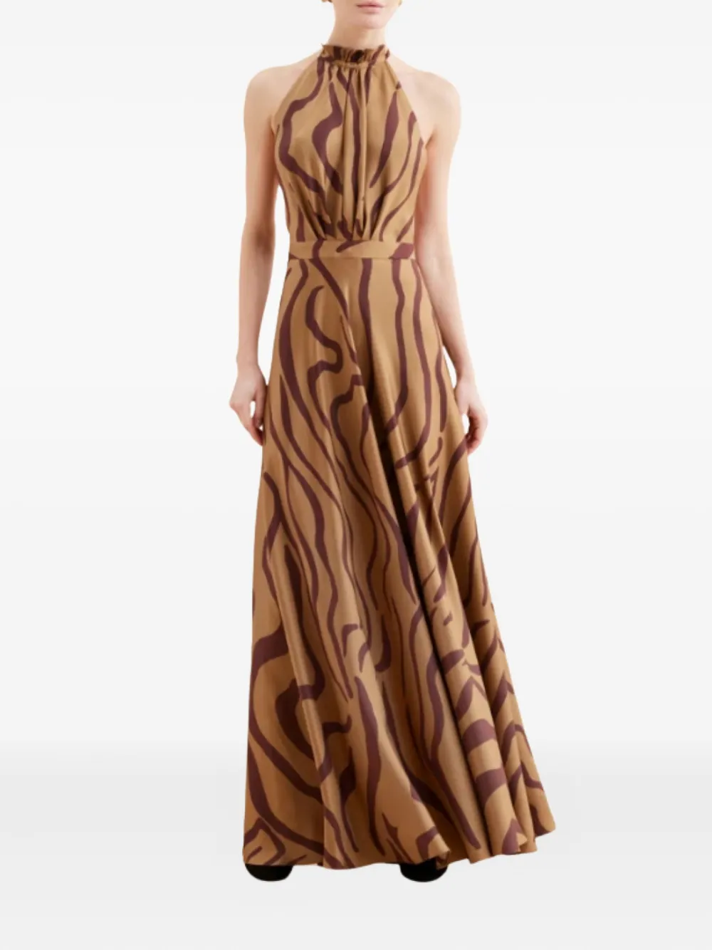 Raquel Diniz Giovanna Halterneck Maxi Dress In Brown