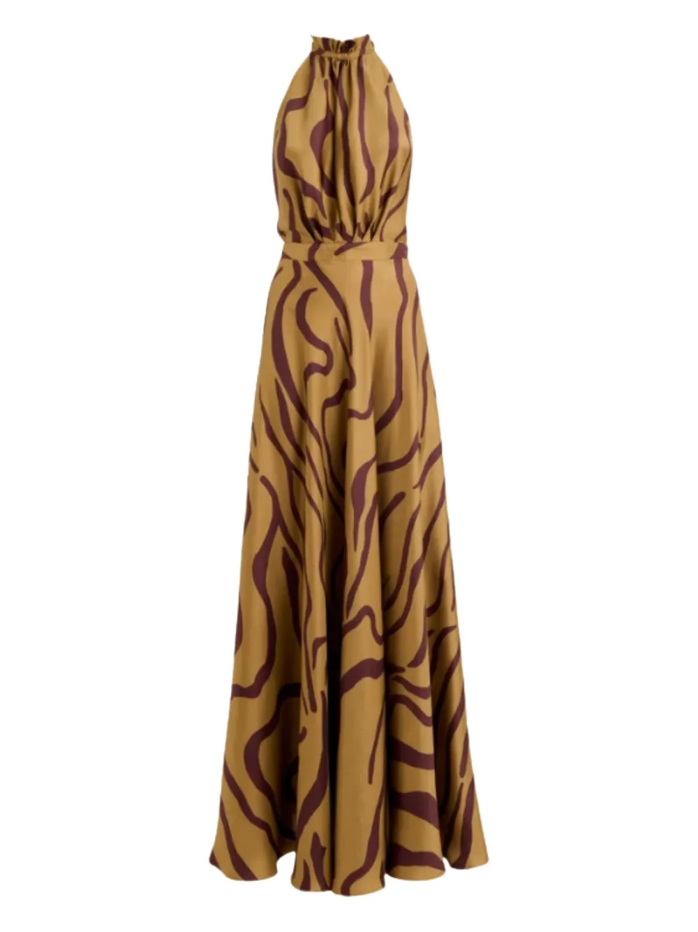 Raquel Diniz Giovanna Halterneck Maxi Dress In Brown