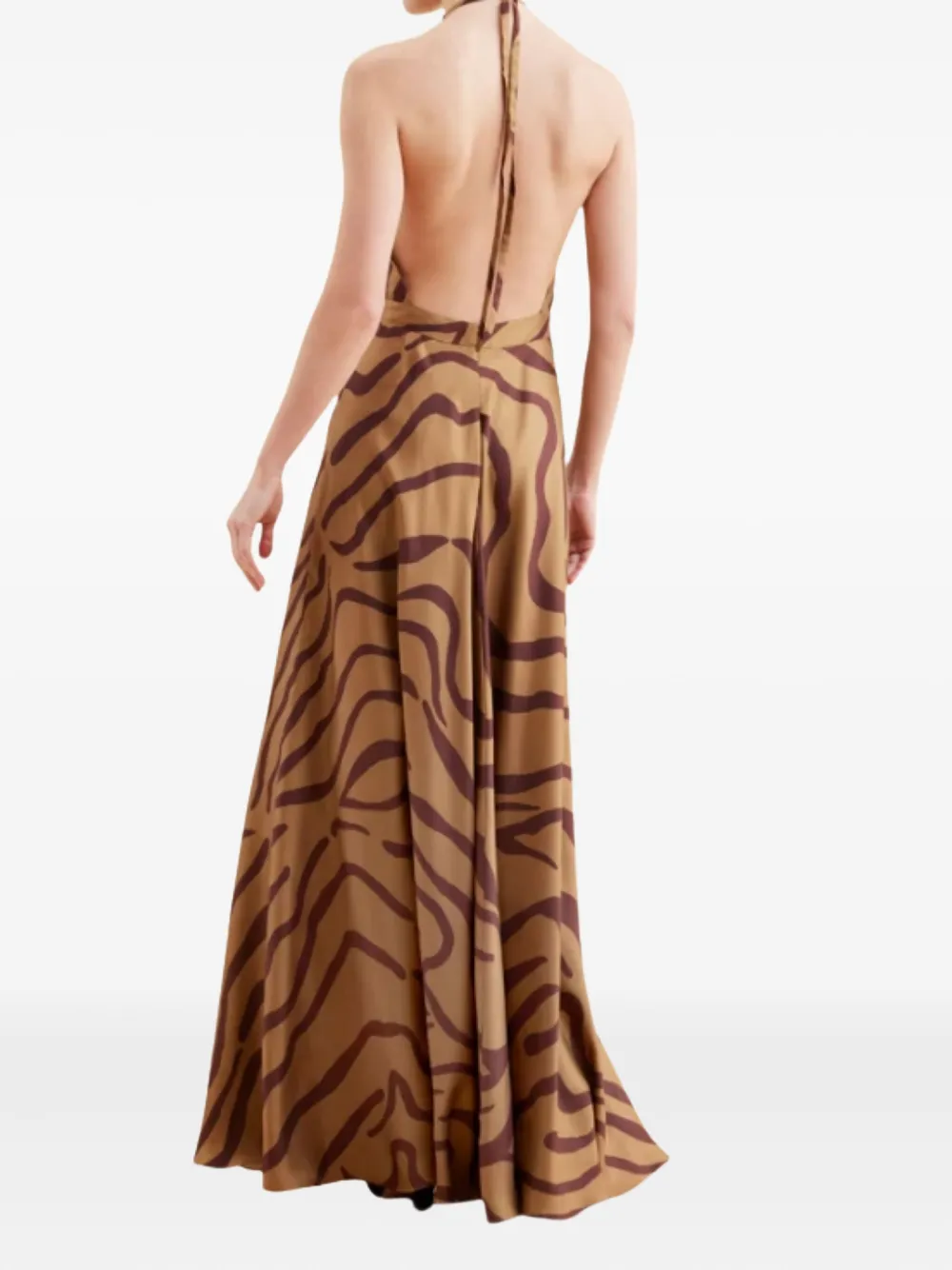 Raquel Diniz Giovanna Halterneck Maxi Dress In Brown