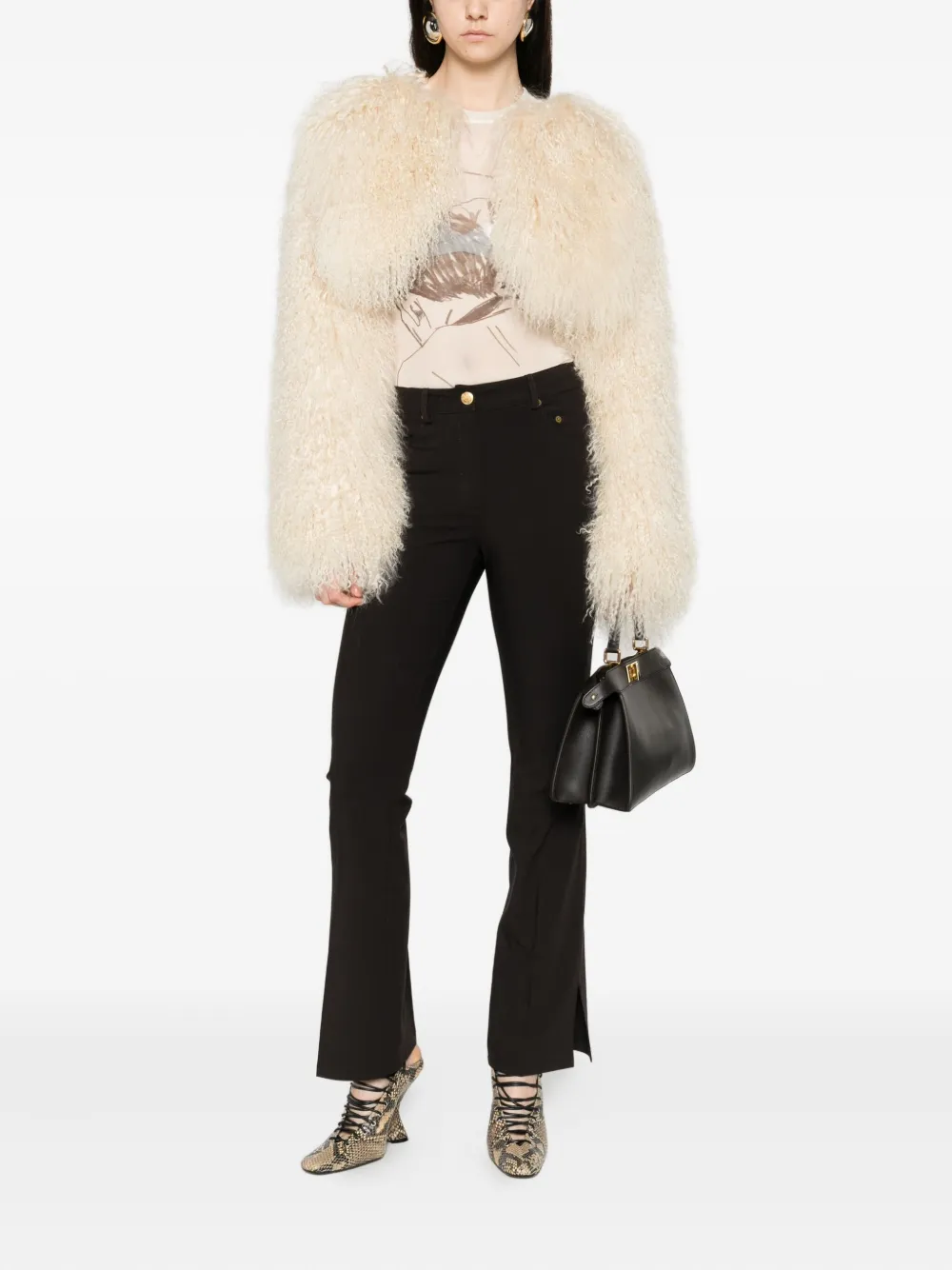 John Galliano Pre-Owned 1990s flared broek - Zwart