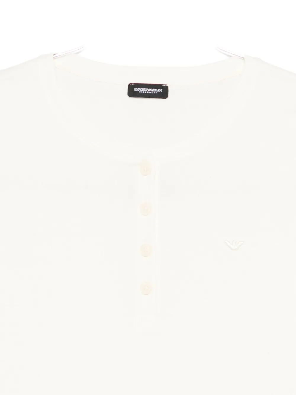 Emporio Armani Buttoned Cotton Pyjama Set In Neutral