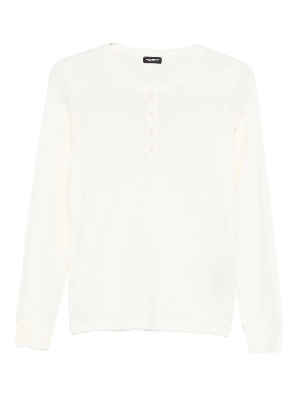 Emporio Armani Buttoned Cotton Pyjama Set In Neutral