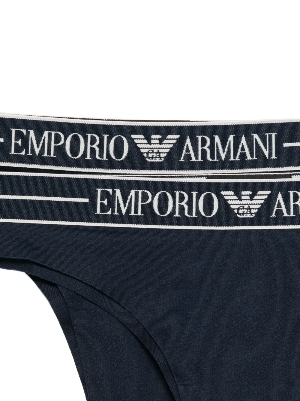 Emporio Armani String met logoband Blauw