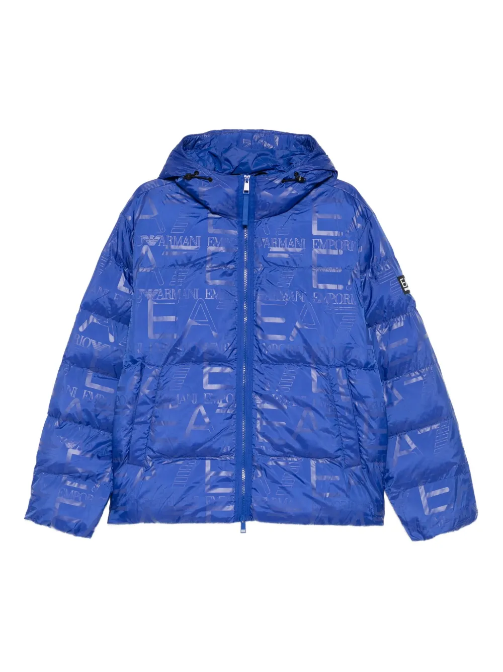Ea7 Emporio Armani hooded print jacket | Blue | Image 1