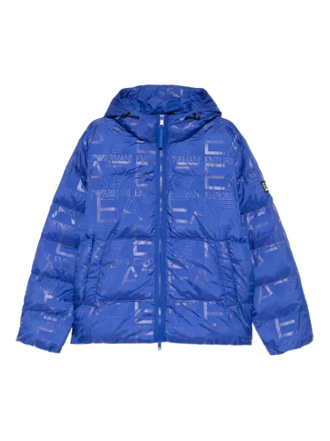 Ea7 Emporio Armani hooded print jacket