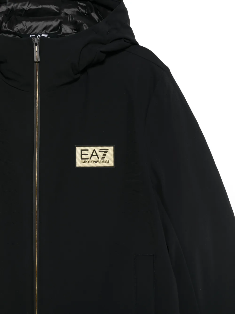 Ea7 Emporio Armani Gold Label jack met capuchon Zwart