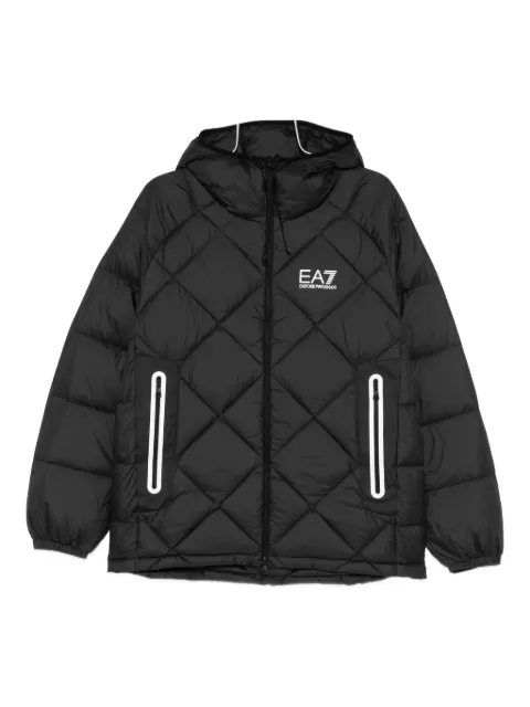 Ea7 Emporio Armani quilted hooded coat