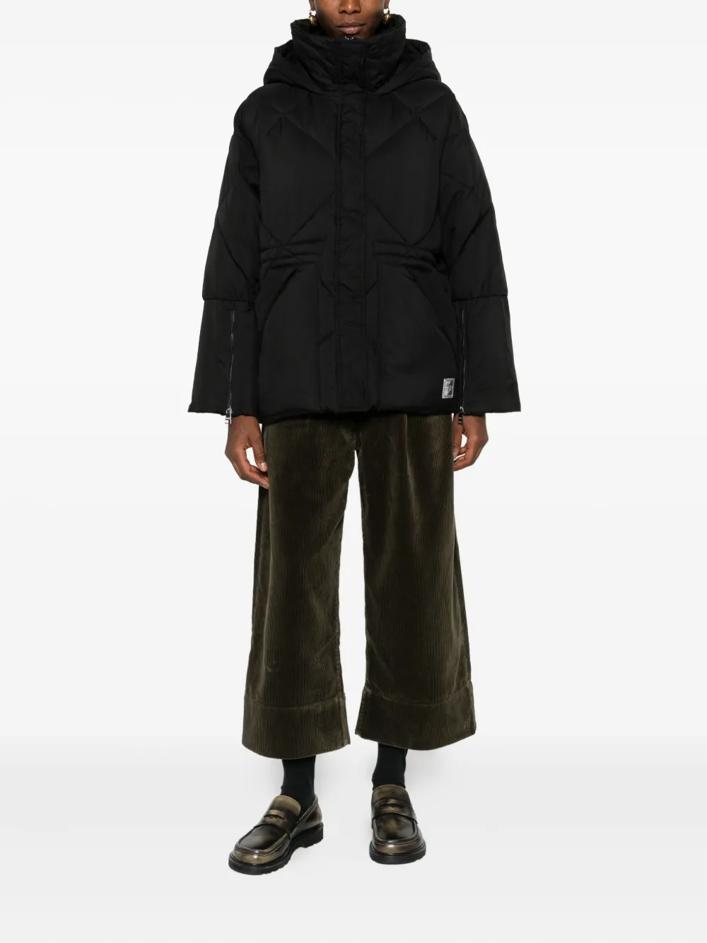 OOF WEAR 9334 gewatteerde parka met capuchon Zwart