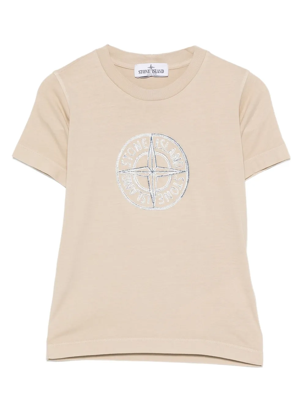 Stone Island Junior logo-embroidered T-shirt - Toni neutri