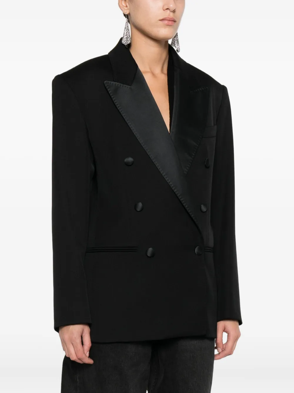 Isabel Marant Double-breasted Lapel Jacket In Black