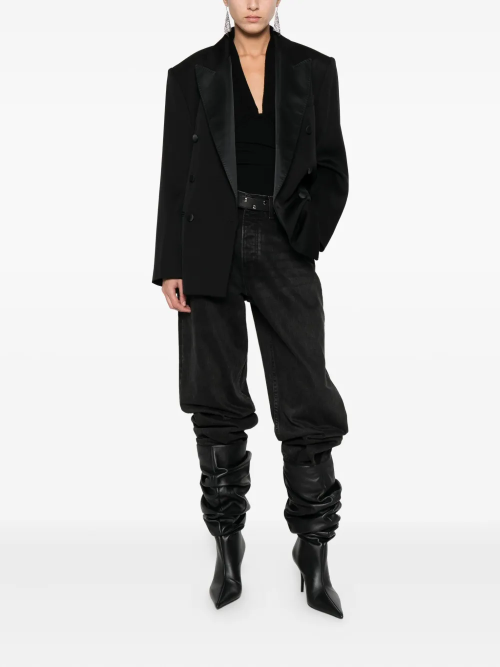 Isabel Marant Double-breasted Lapel Jacket In Black