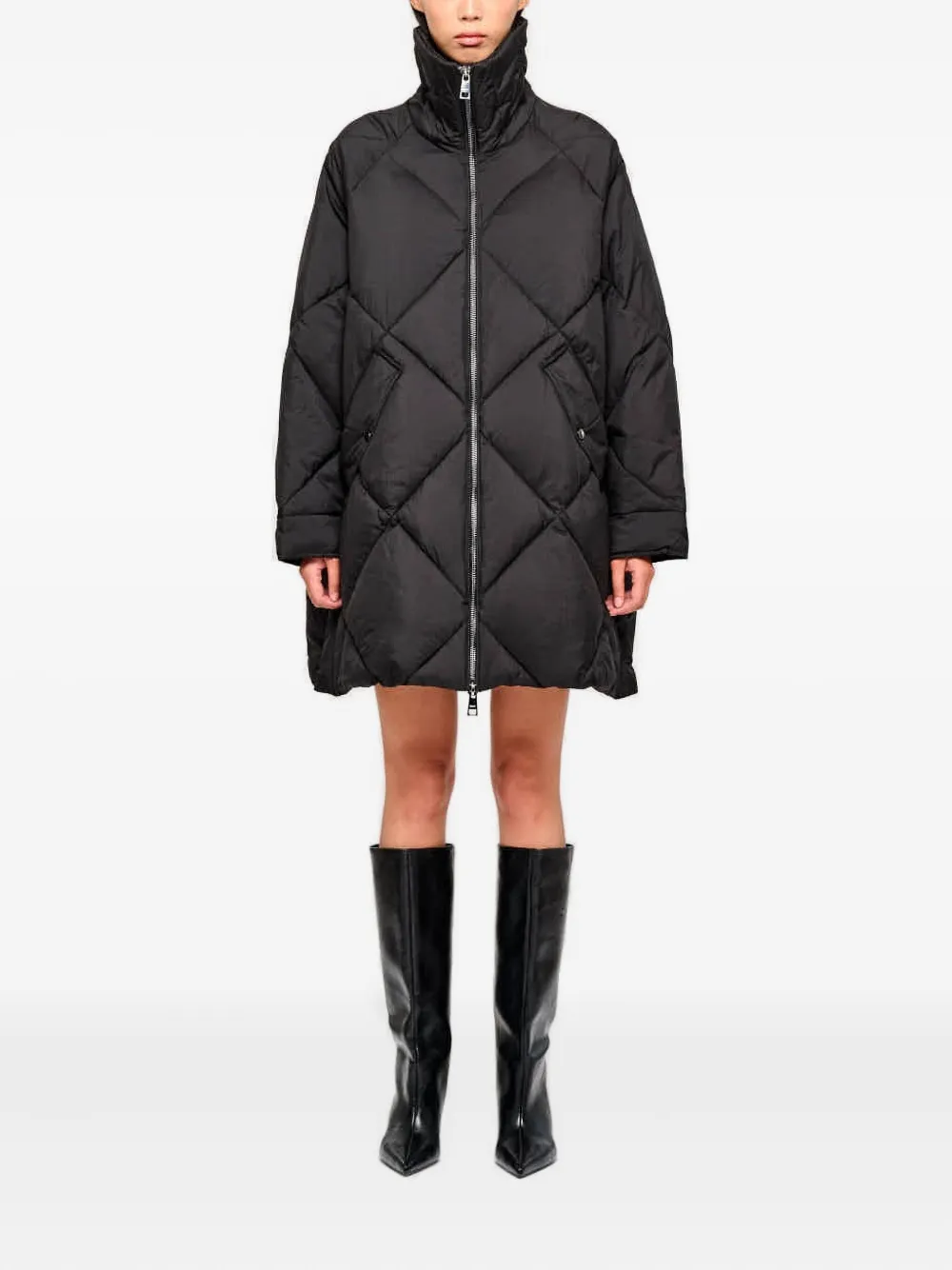 OOF WEAR Gewatteerde jas met trechterhals - Zwart