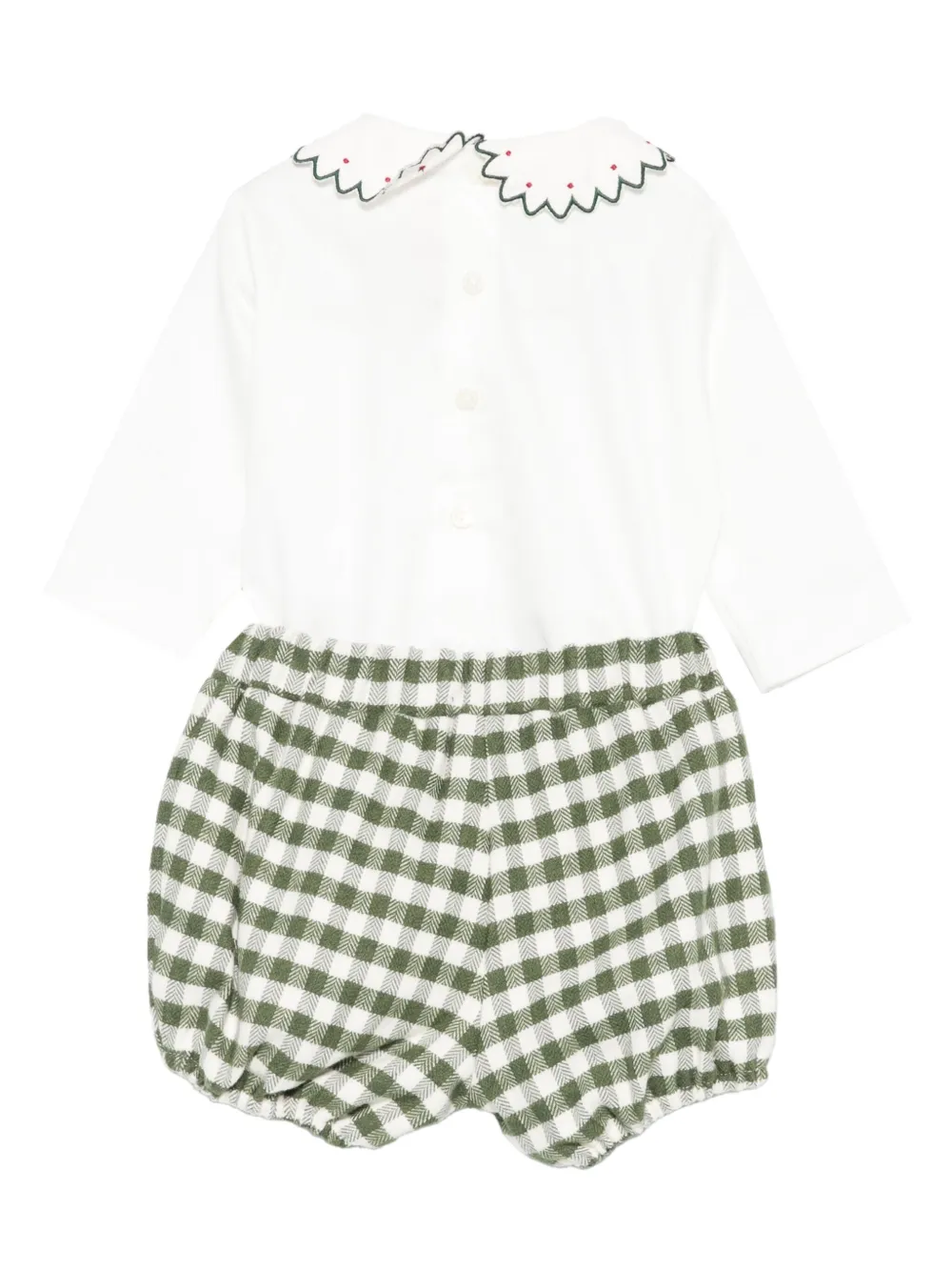 La Stupenderia Romper met gewelfde details Wit