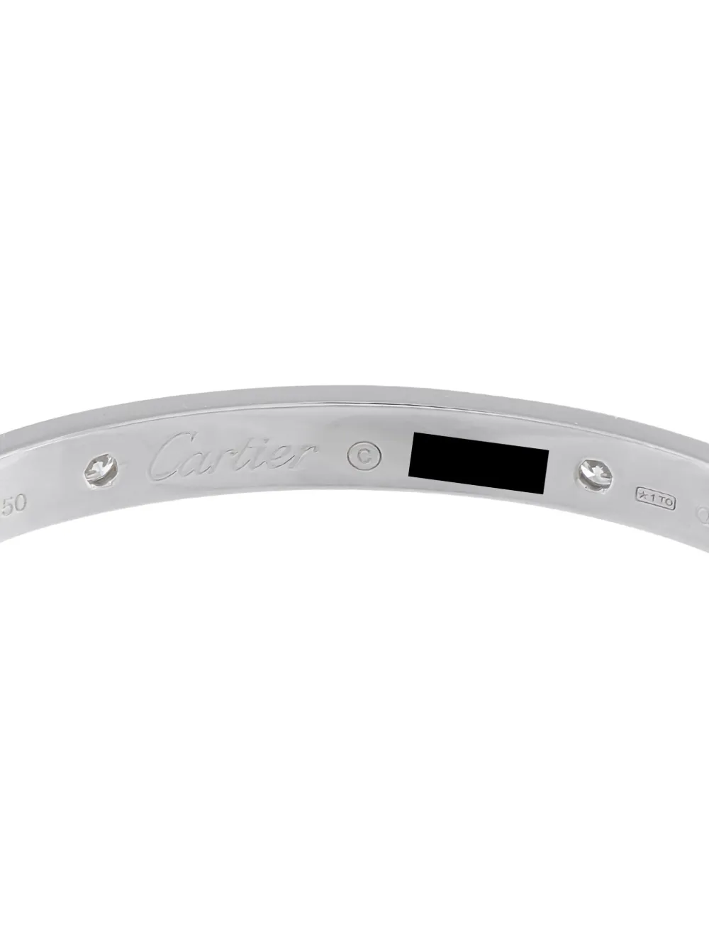 Pre-owned Cartier 18k White Gold Diamond Love Bracelet In Silver