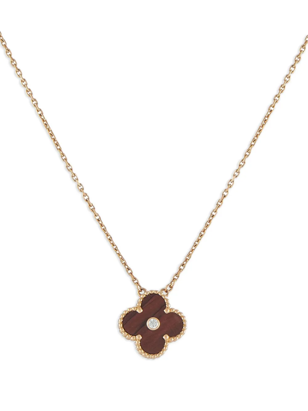 Van Cleef & Arpels 18K rose gold diamond Alhambra pendant necklace - Rosa