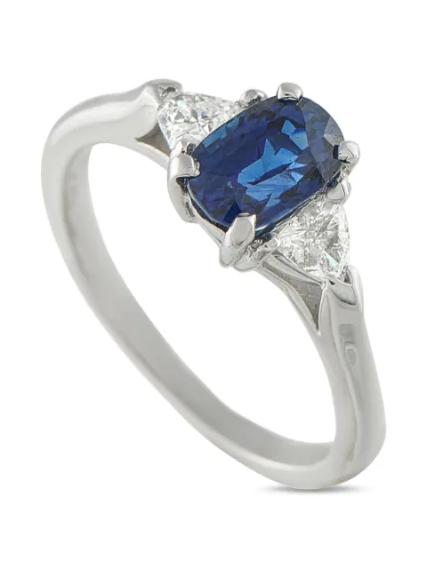 Van Cleef & Arpels ring i 18K vitguld med diamant och safir