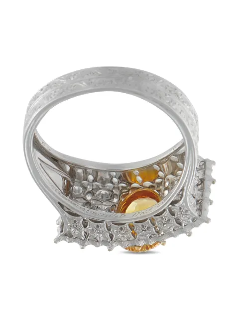 Buccellati 18K white gold diamond sapphire ring