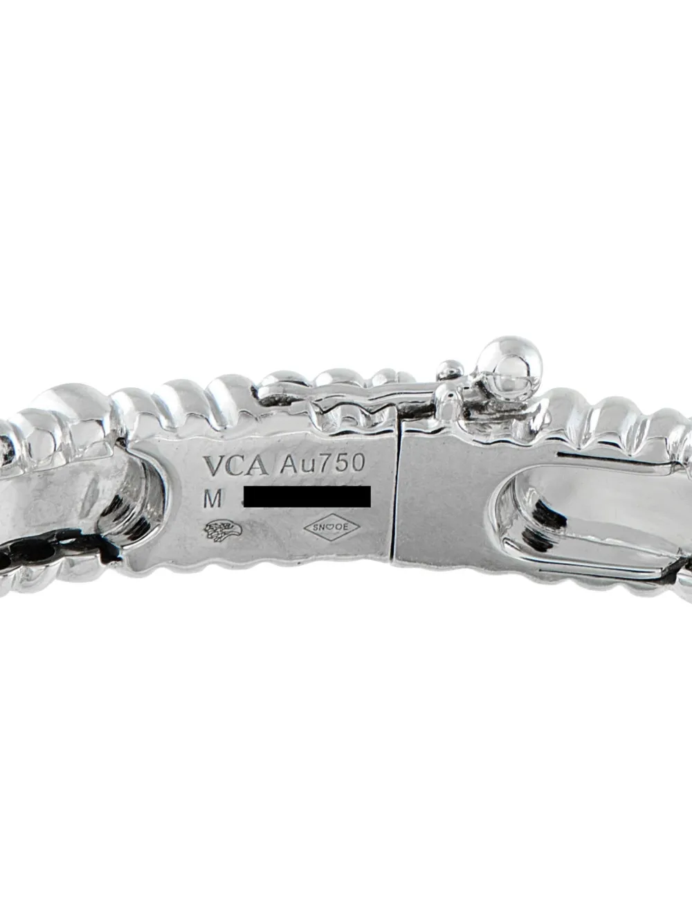 Pre-owned Van Cleef & Arpels 18k White Gold Diamond Sweet Clover Bangle In Silver