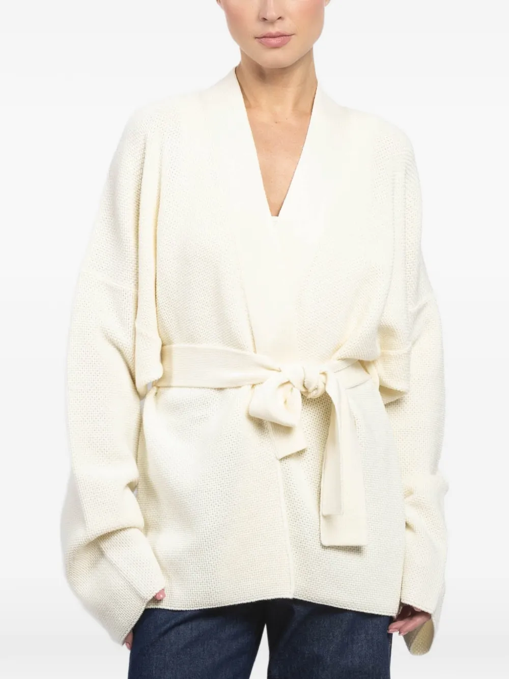 Barena shawl-neck belted cardigan - Nude