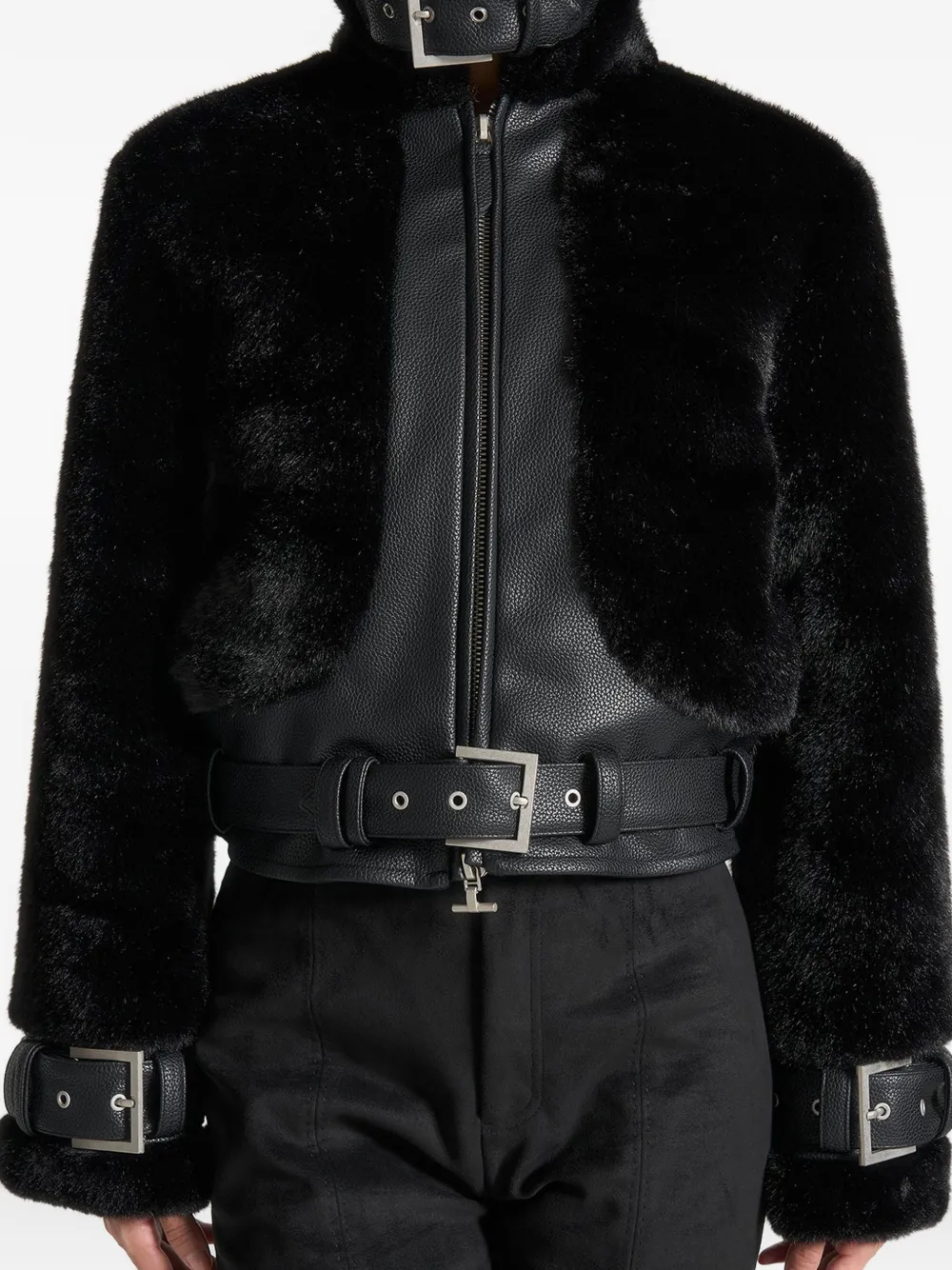 Manière De Voir Deya zip-up biker jacket Zwart