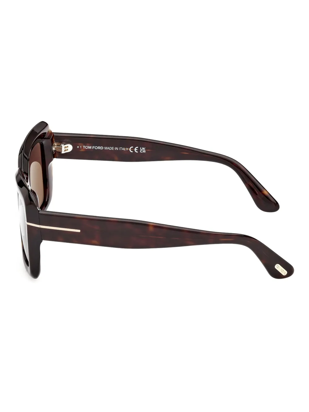 TOM FORD Eyewear Zonnebril met vierkant montuur en logodetail Bruin