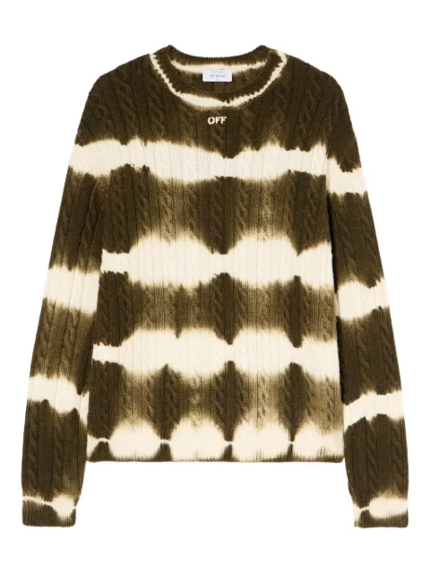 Off-White cable-knit tie-dye crewneck