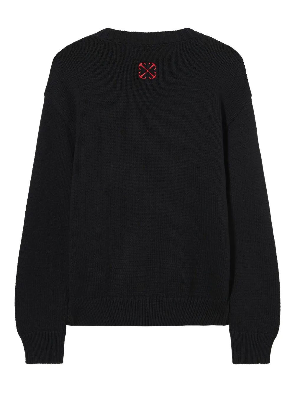 Off-White sphere-logo chunky crewneck sweater - Zwart