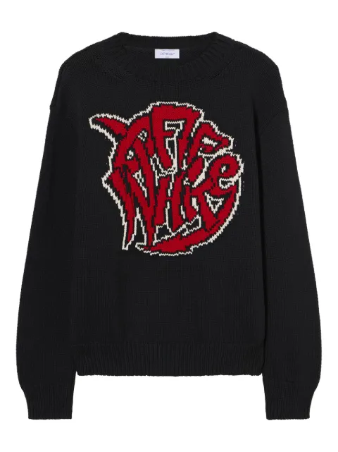 Off-White sphere-logo chunky crewneck sweater