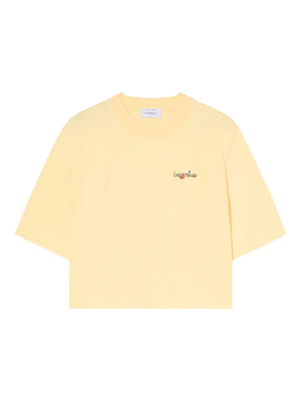 Off-White フローラル クロップドトップ - イエロー Off-White フローラル クロップドトップ - イエロー
