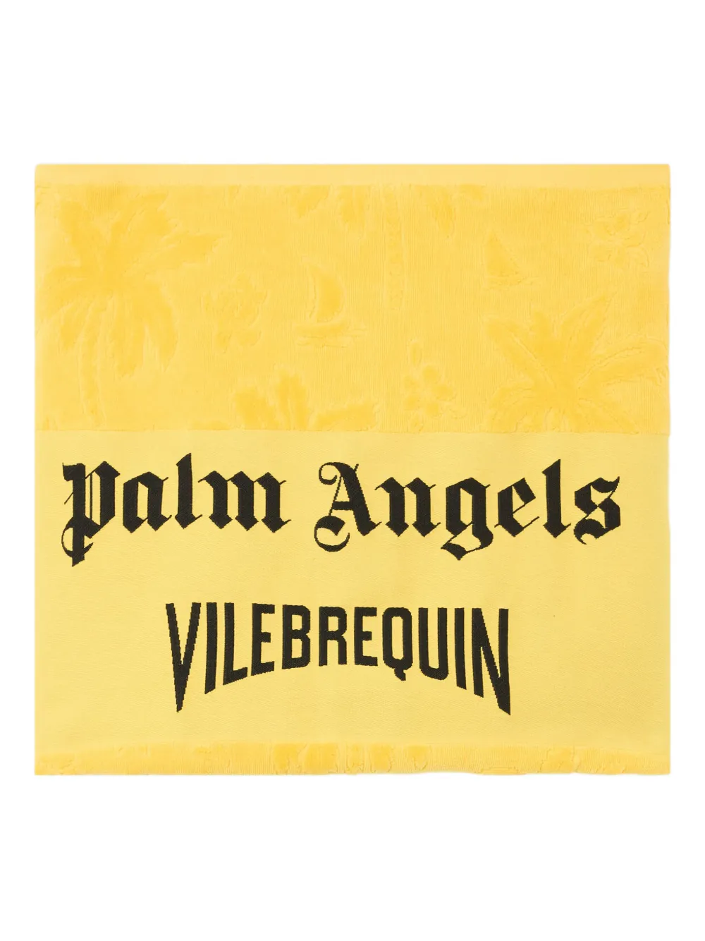 Palm Angels x Vilebrequin jacquard patterned beach towel | Yellow | Image 1