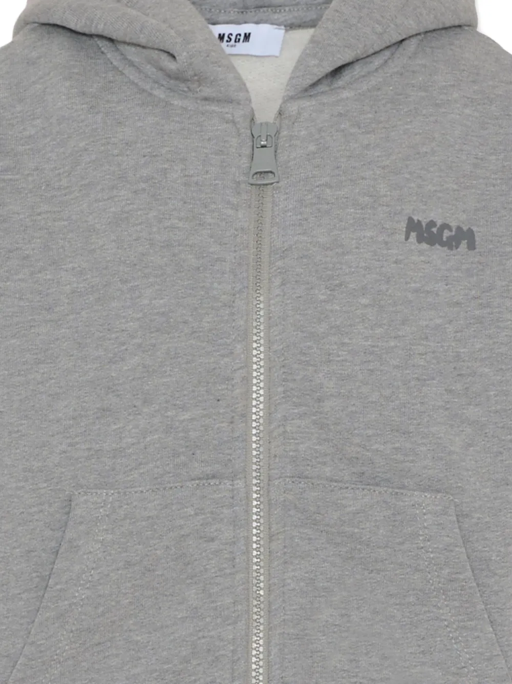 Msgm Zip-up Hoodie In Gray