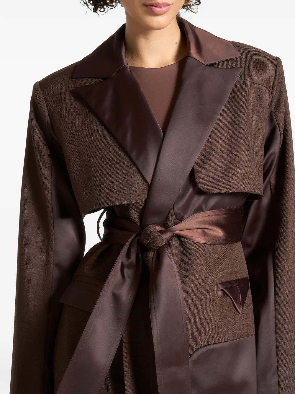 Manière De Voir Llona Belt-detail Trench Coat In Brown