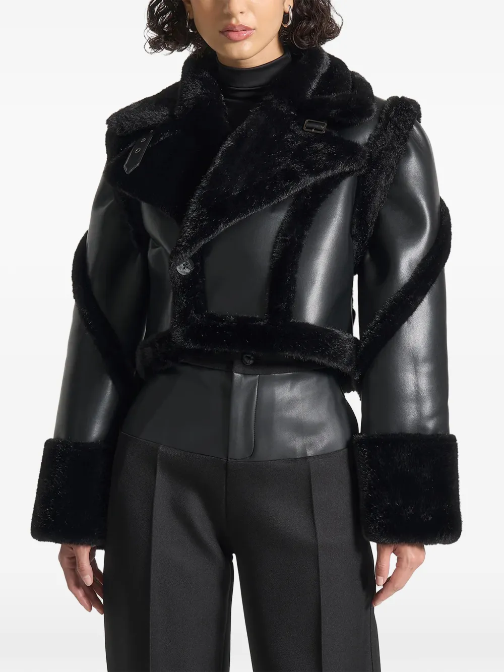 Manière De Voir Kena Detachable-sleeves Jacket In Black