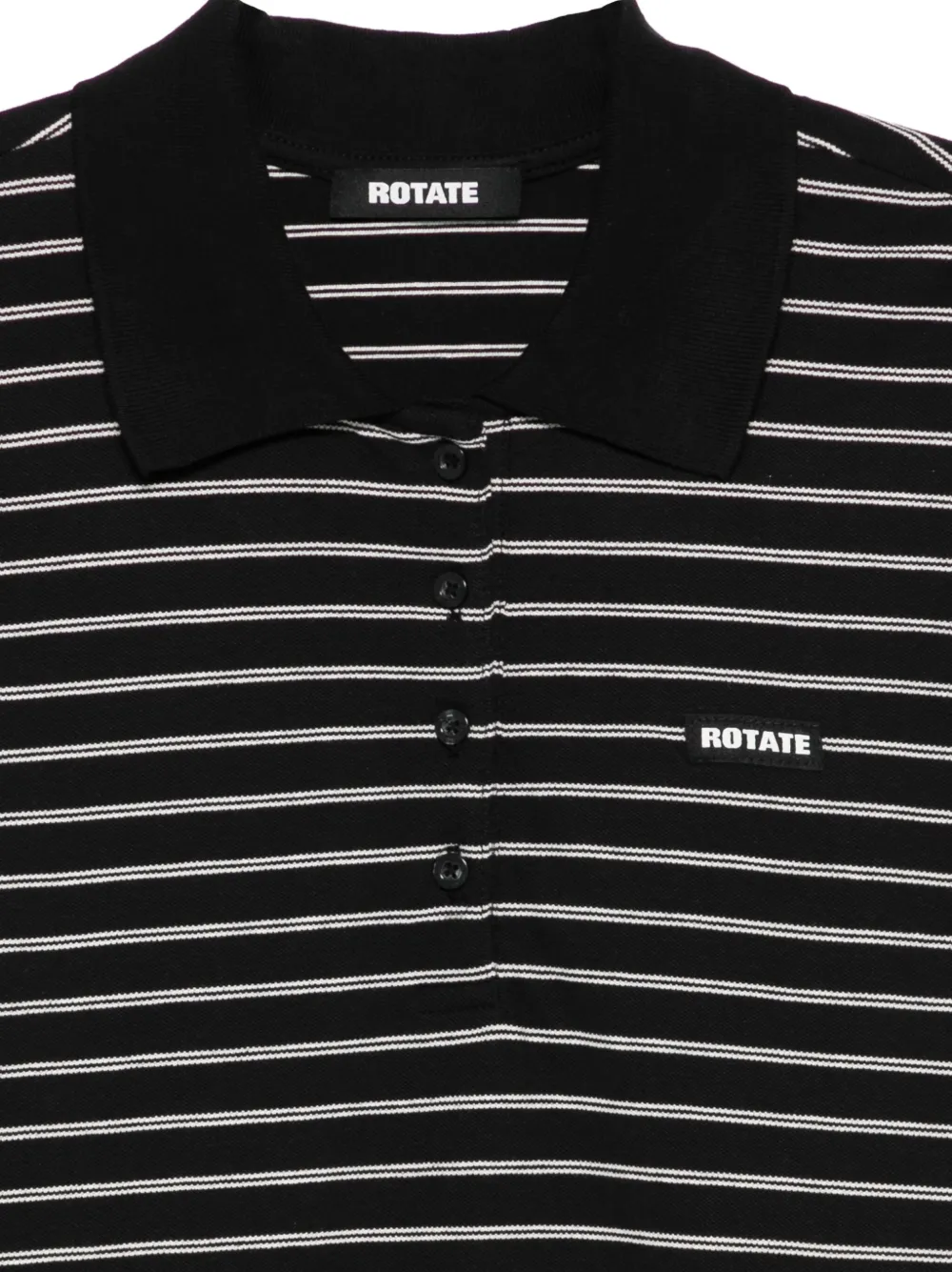 ROTATE BIRGER CHRISTENSEN Piqué polotop met korte mouwen Zwart