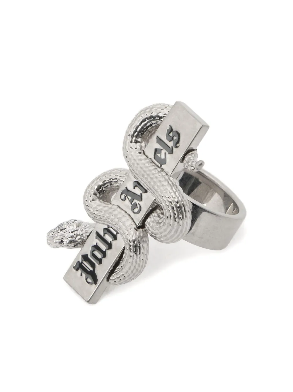 Palm Angels Snake Box Logo Ring - Silver 