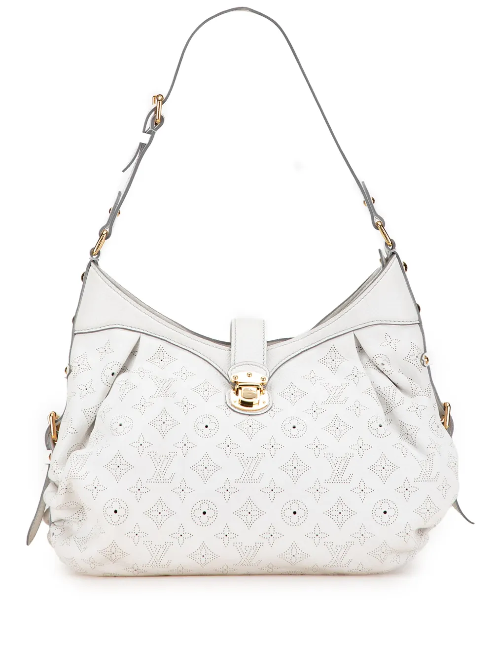 Pre-owned Louis Vuitton 2008 Monogram Mahina Xs Crossbody Bag In White