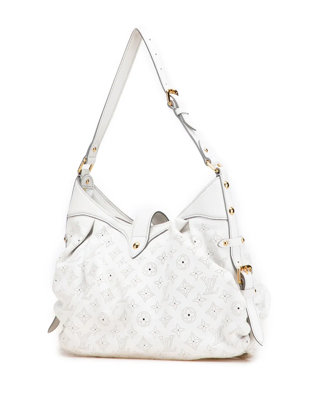Pre-owned Louis Vuitton 2008 Monogram Mahina Xs Crossbody Bag In White